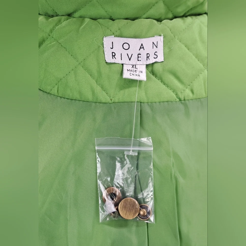 NWT Vintage 90s Joan Rivers Women's Quilted Jacket Coat Green Size XL - Picture 13 of 16
